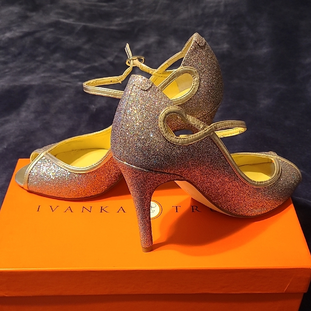 Ivanka Trump Sparkling Heels - Silver